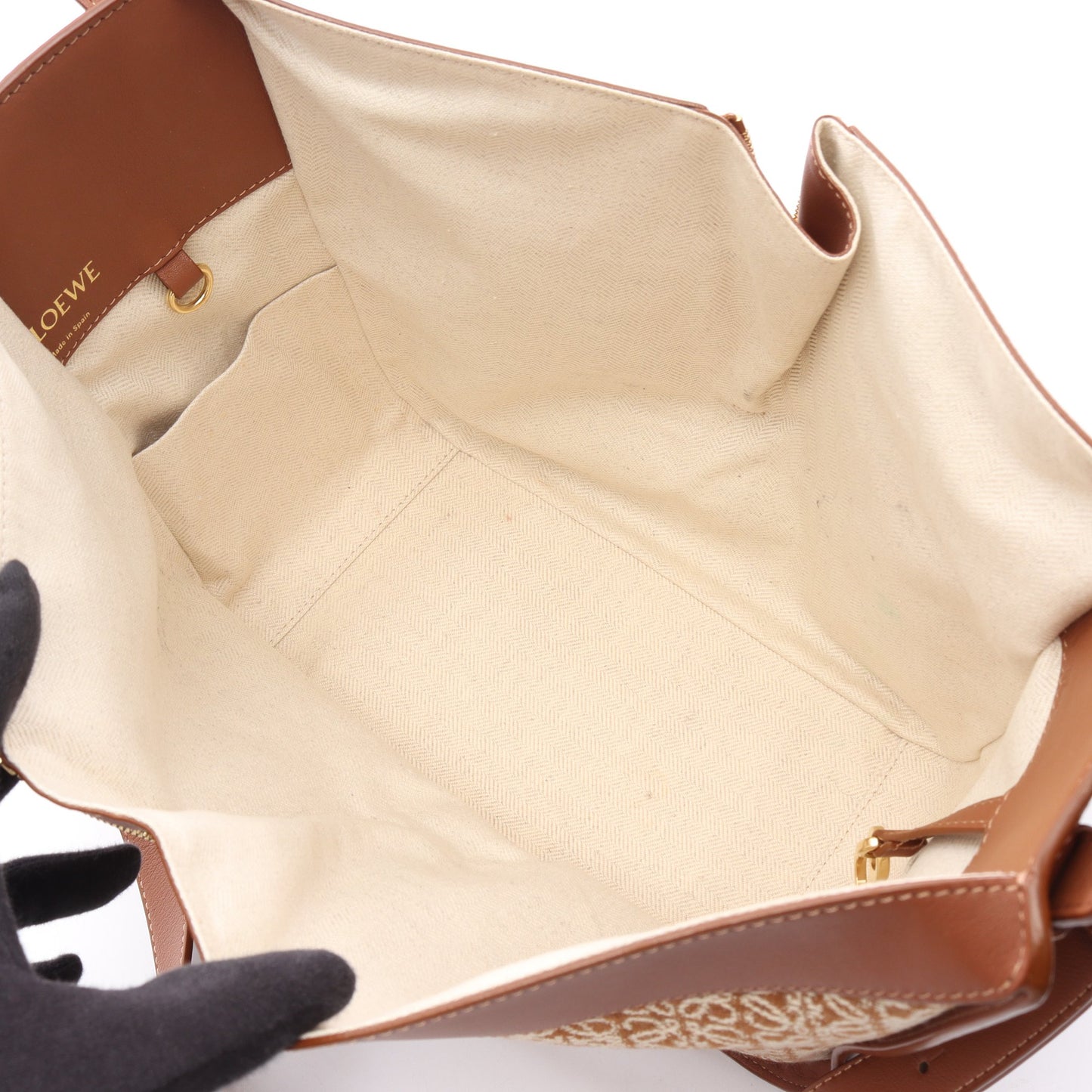 HAMMOCK SMALL ハンモック スモール 2WAY ハンドバッグ レザー ブラウン オフホワイト ロエベ バッグ LOEWE