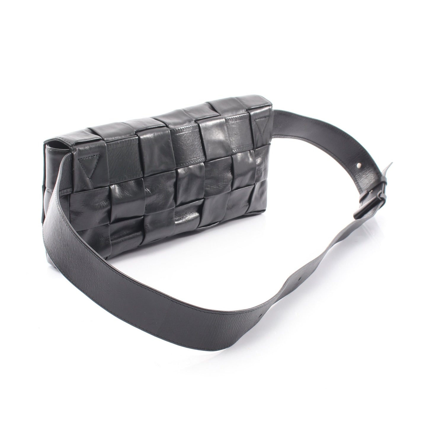 カセット マキシイントレチャート ウエストバッグ ボディバッグ レザー ブラック ボッテガヴェネタ バッグ BOTTEGA VENETA