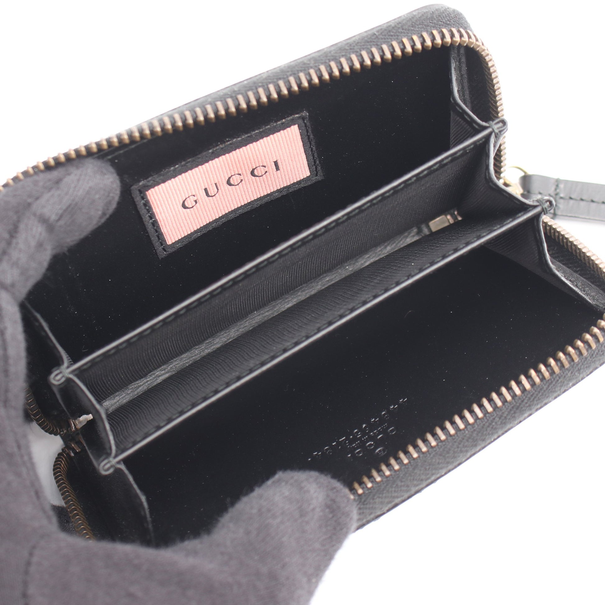 ゴースト カードケース コインケース レザー ブラック ライトブルー イエロー グッチ 財布・小物 GUCCI