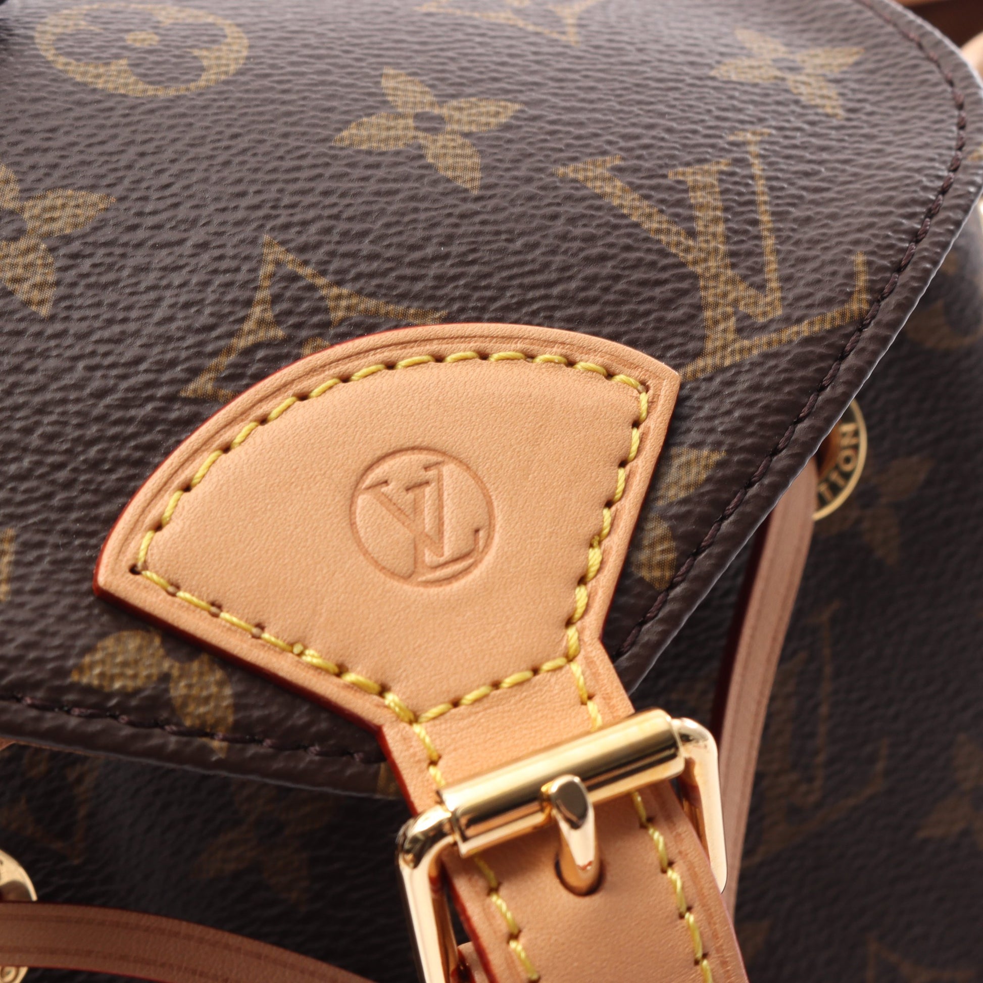 モンスリPM モノグラム バックパック リュックサック PVC レザー ブラウン ルイヴィトン バッグ LOUIS VUITTON