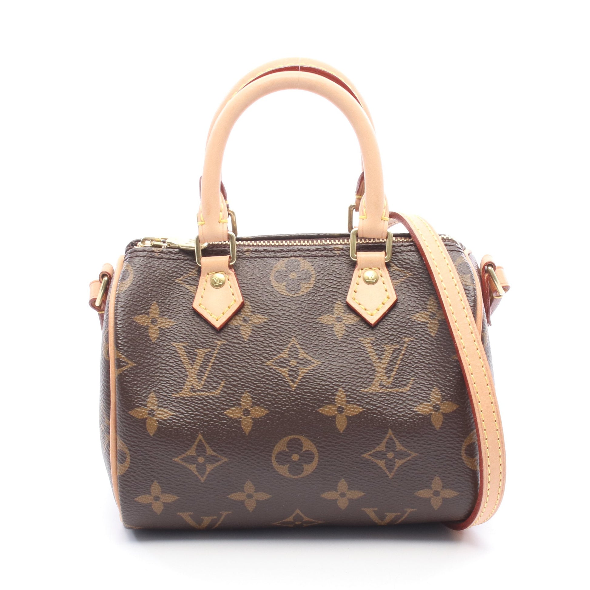 ナノスピーディ モノグラム ショルダーバッグ PVC レザー ブラウン ルイヴィトン バッグ LOUIS VUITTON