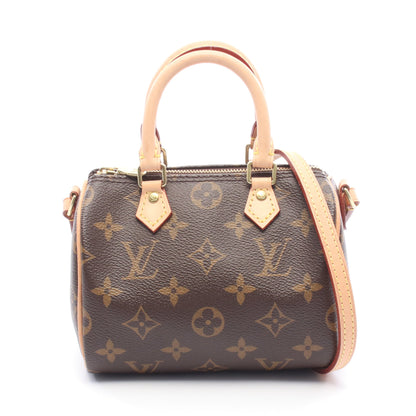 ナノスピーディ モノグラム ショルダーバッグ PVC レザー ブラウン ルイヴィトン バッグ LOUIS VUITTON