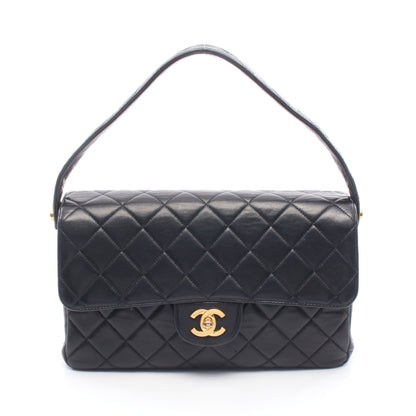 マトラッセ ダブルフェイス ショルダーバッグ ハンドバッグ ラムスキン ブラック ゴールド金具 シャネル バッグ CHANEL