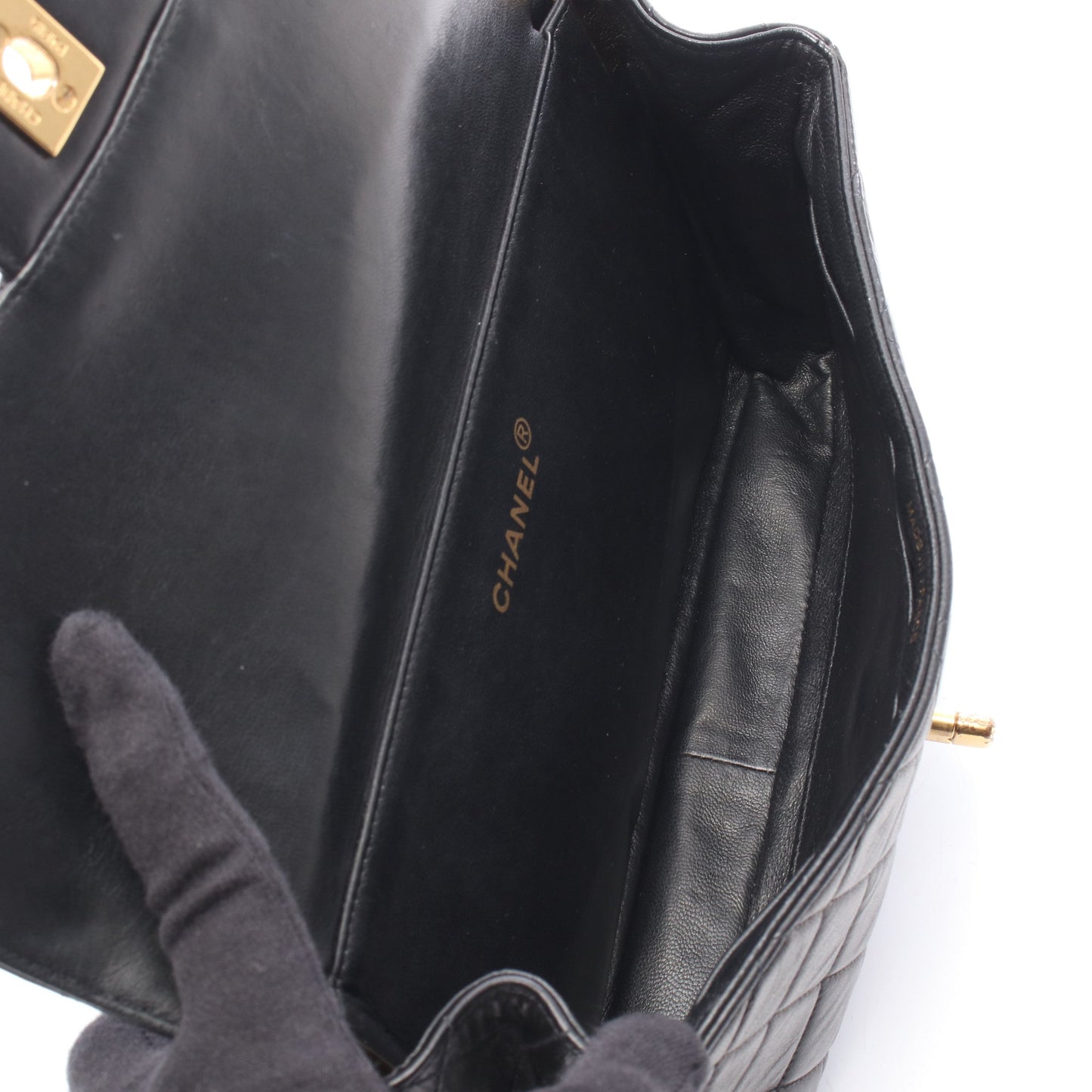 マトラッセ ダブルフェイス ショルダーバッグ ハンドバッグ ラムスキン ブラック ゴールド金具 シャネル バッグ CHANEL