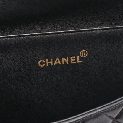 マトラッセ ダブルフェイス ショルダーバッグ ハンドバッグ ラムスキン ブラック ゴールド金具 シャネル バッグ CHANEL