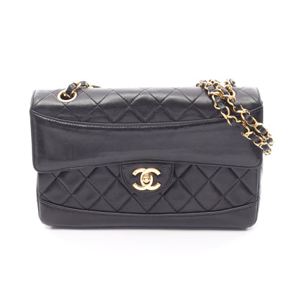 マトラッセ チェーンショルダーバッグ ラムスキン ブラック ゴールド金具 シャネル バッグ CHANEL