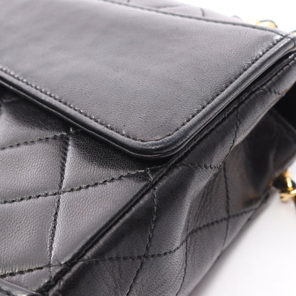 マトラッセ チェーンショルダーバッグ ラムスキン ブラック ゴールド金具 シャネル バッグ CHANEL