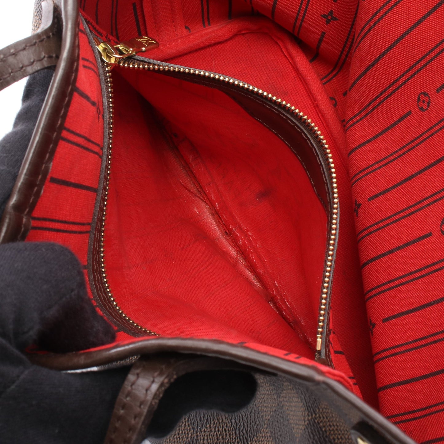 ネヴァーフルPM ダミエエベヌ ハンドバッグ トートバッグ PVC レザー ブラウン ルイヴィトン バッグ LOUIS VUITTON