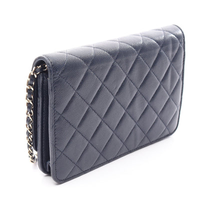 CHANEL19 チェーンウォレット ソフトキャビアスキン ネイビー ゴールド金具 シャネル バッグ CHANEL