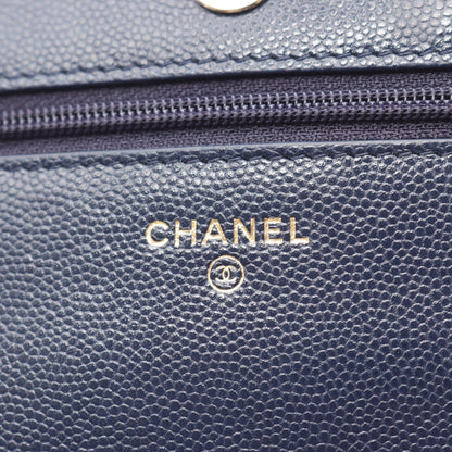CHANEL19 チェーンウォレット ソフトキャビアスキン ネイビー ゴールド金具 シャネル バッグ CHANEL