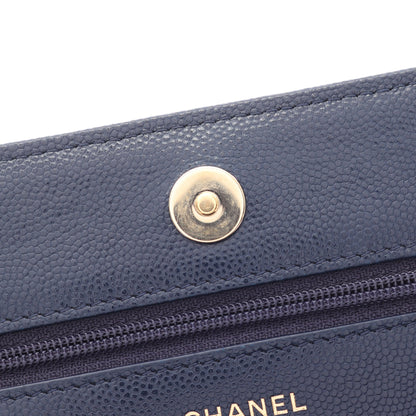 CHANEL19 チェーンウォレット ソフトキャビアスキン ネイビー ゴールド金具 シャネル バッグ CHANEL