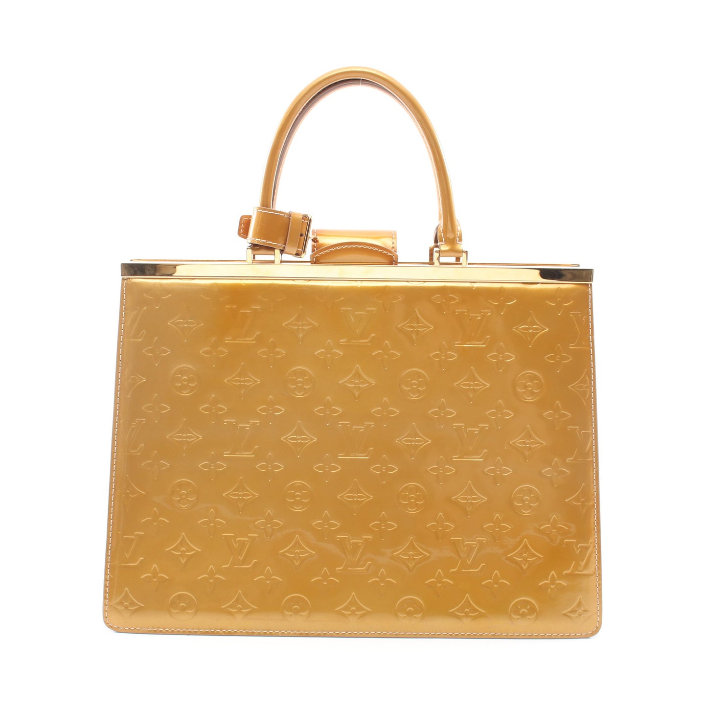 デエスGM モノグラムヴェルニ ベージュプードル ハンドバッグ レザー グレーベージュ ルイヴィトン バッグ LOUIS VUITTON