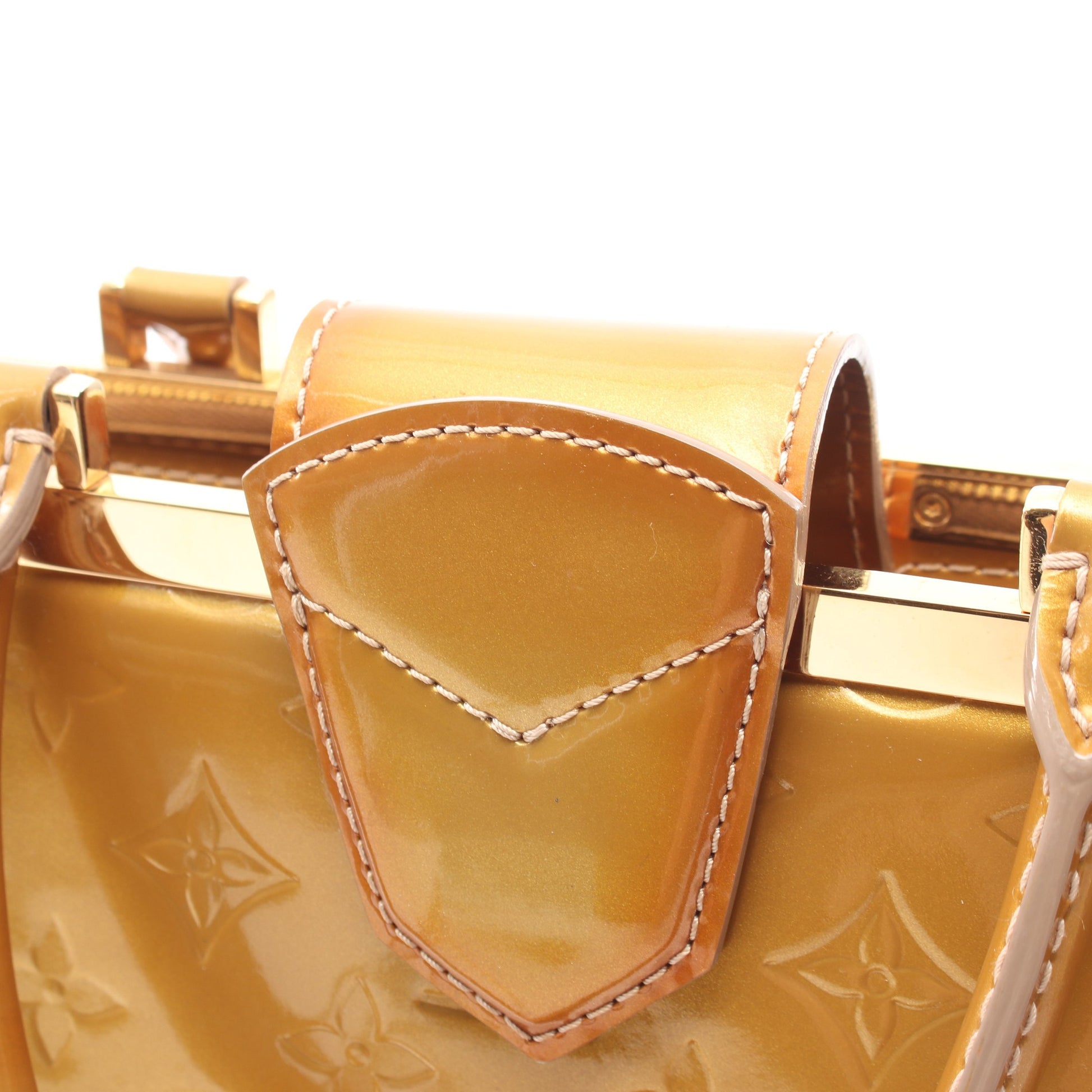 デエスGM モノグラムヴェルニ ベージュプードル ハンドバッグ レザー グレーベージュ ルイヴィトン バッグ LOUIS VUITTON