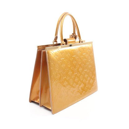 デエスGM モノグラムヴェルニ ベージュプードル ハンドバッグ レザー グレーベージュ ルイヴィトン バッグ LOUIS VUITTON