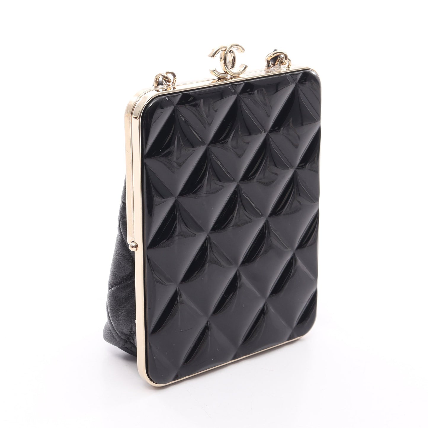 マトラッセ チェーンショルダーバッグ レザー ブラック ゴールド金具 シャネル バッグ CHANEL