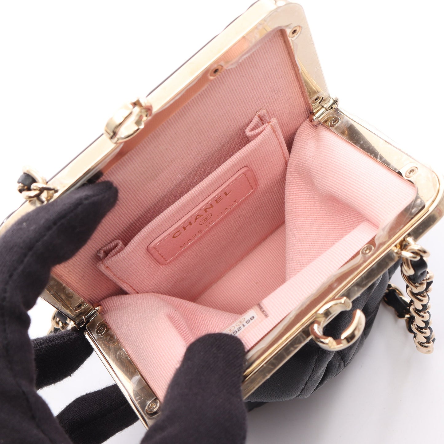 マトラッセ チェーンショルダーバッグ レザー ブラック ゴールド金具 シャネル バッグ CHANEL