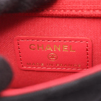 ミニミニマトラッセ チェーンショルダーバッグ コットン ブラック ゴールド金具 シャネル バッグ CHANEL