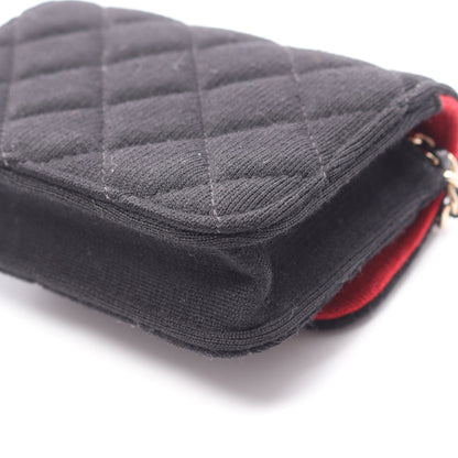ミニミニマトラッセ チェーンショルダーバッグ コットン ブラック ゴールド金具 シャネル バッグ CHANEL