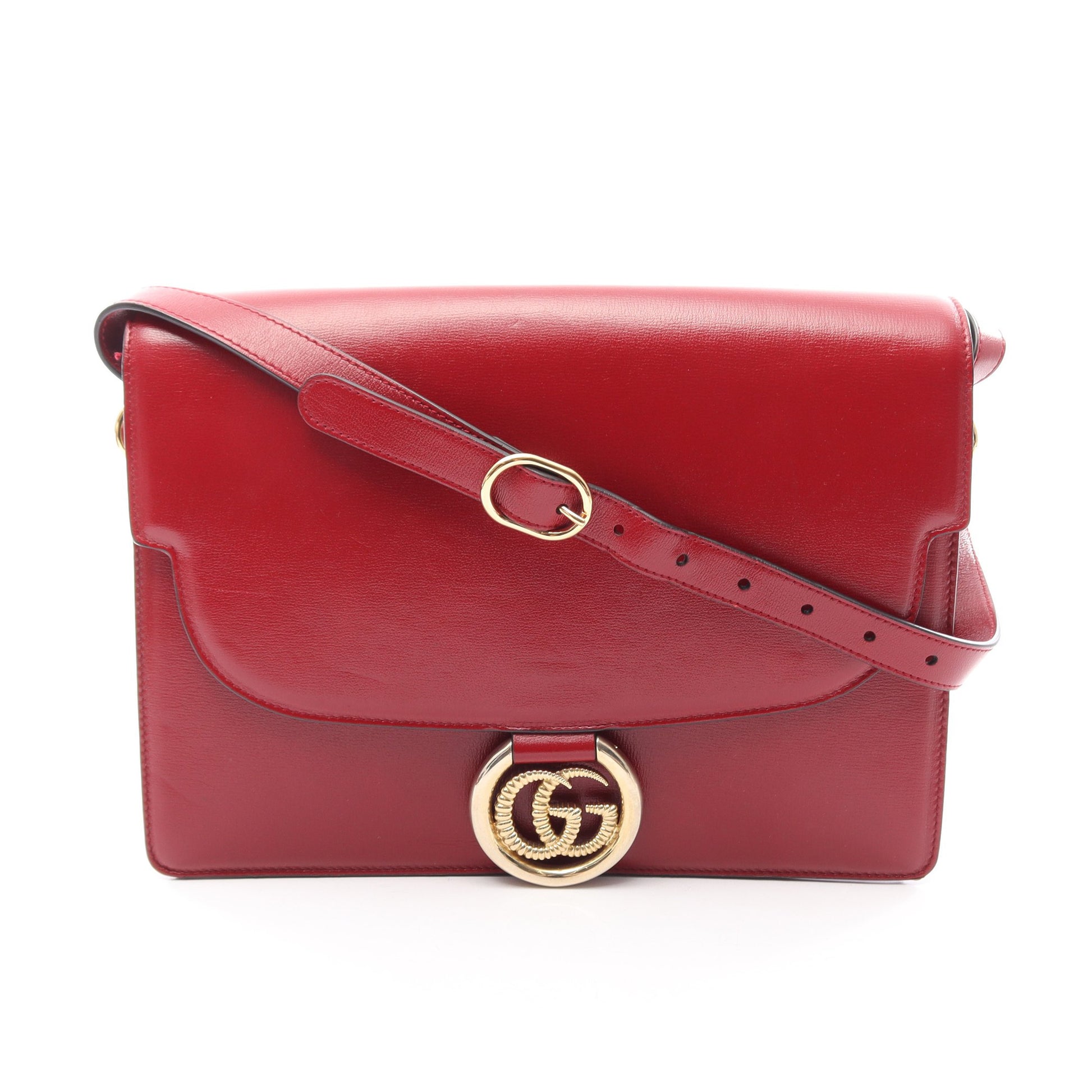 ダブルG ワンショルダーバッグ レザー レッド グッチ バッグ GUCCI