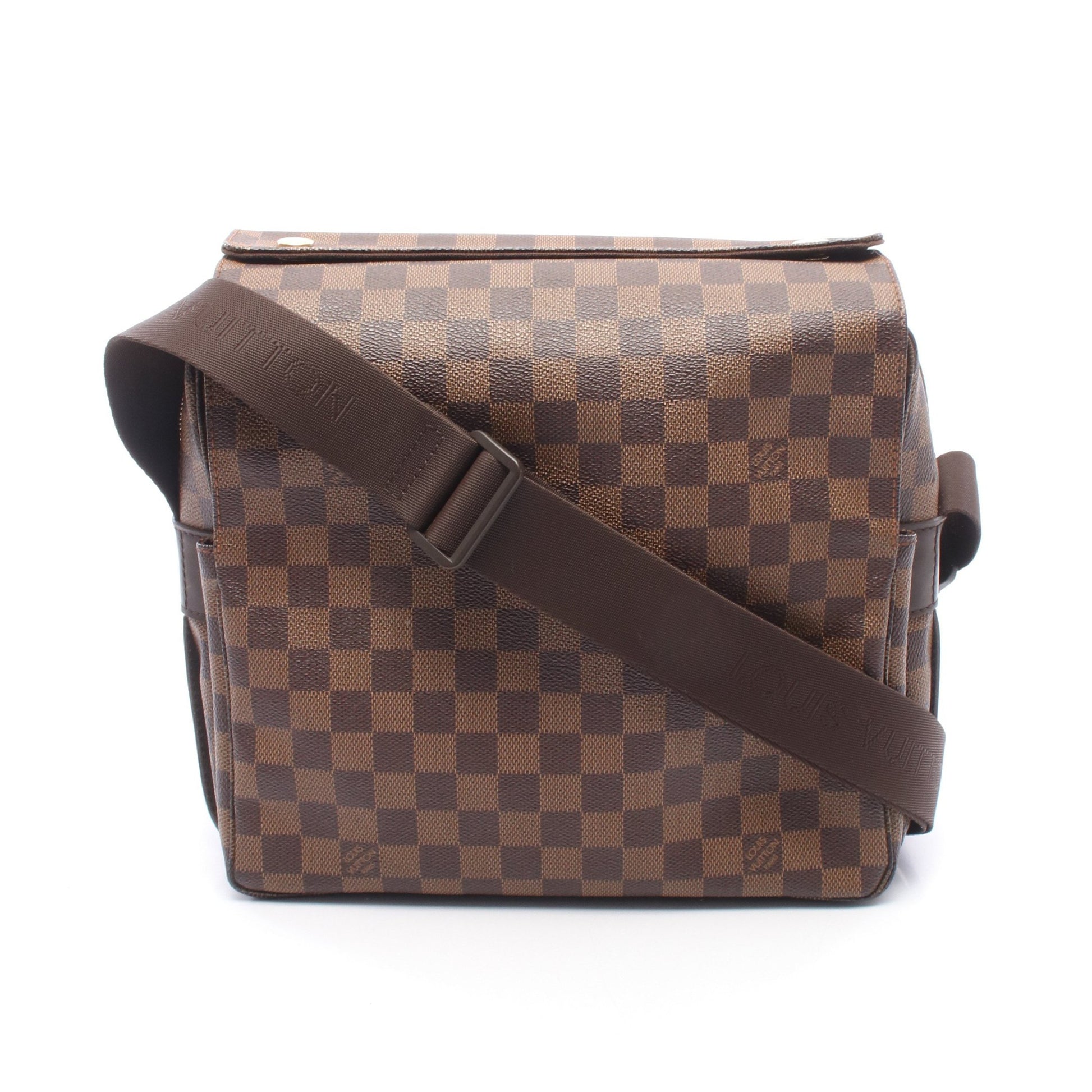 ナヴィグリオ ダミエエベヌ ショルダーバッグ PVC レザー ブラウン ルイヴィトン バッグ LOUIS VUITTON