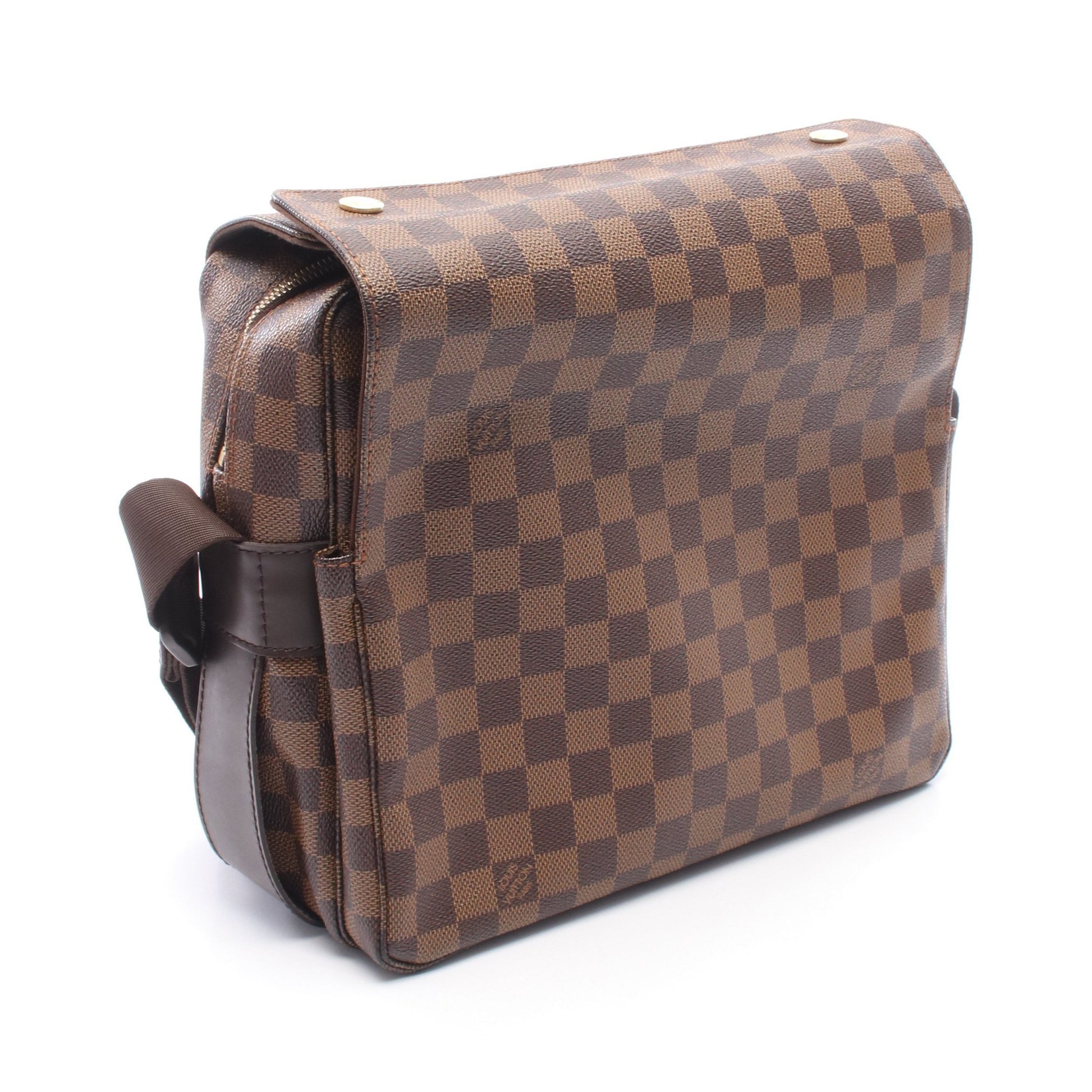 ナヴィグリオ ダミエエベヌ ショルダーバッグ PVC レザー ブラウン ルイヴィトン バッグ LOUIS VUITTON