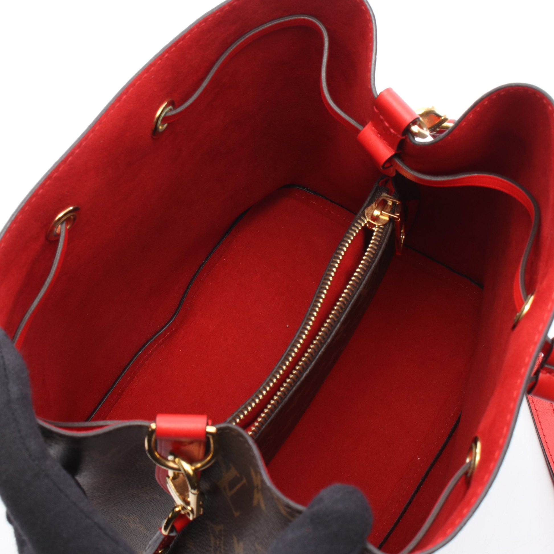 ネオノエ モノグラム コクリコ ショルダーバッグ PVC レザー ブラウン レッド ルイヴィトン バッグ LOUIS VUITTON