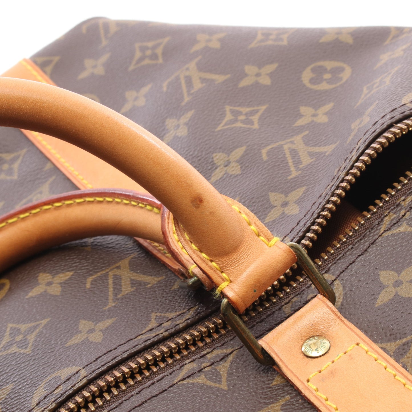 キーポル50 モノグラム ボストンバッグ PVC レザー ブラウン ルイヴィトン バッグ LOUIS VUITTON