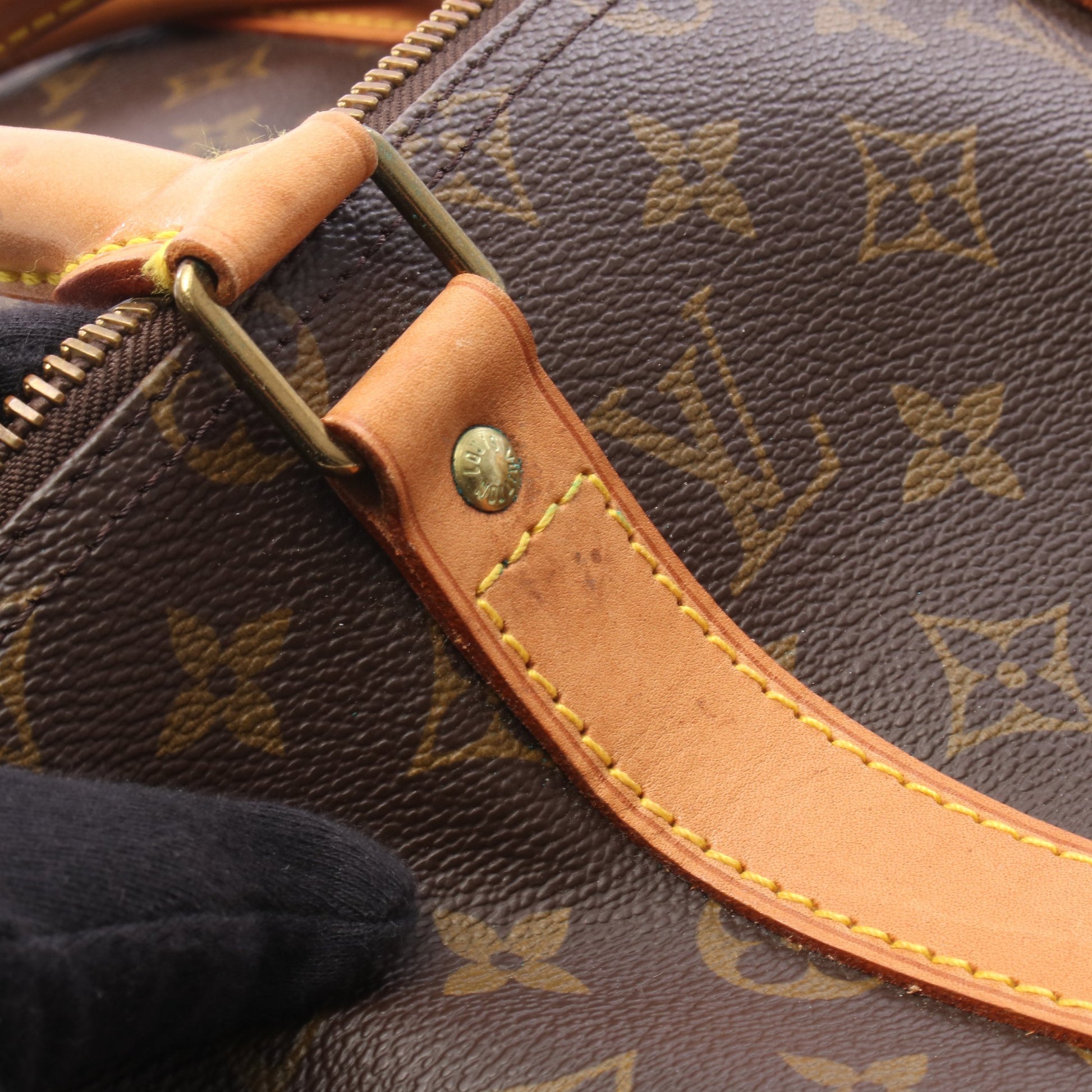 キーポル50 モノグラム ボストンバッグ PVC レザー ブラウン ルイヴィトン バッグ LOUIS VUITTON