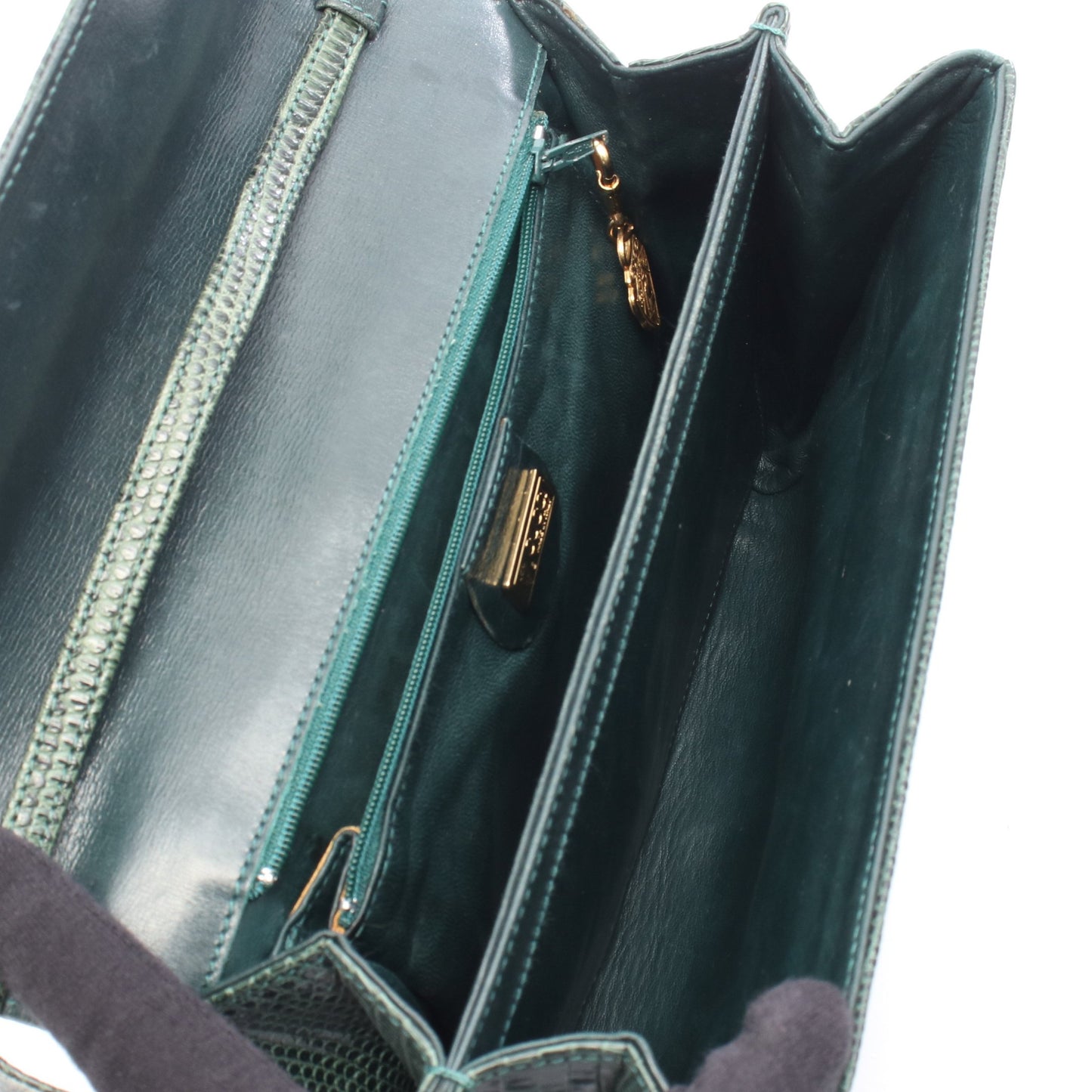 オールドグッチ ショルダーバッグ リザード ダークグリーン グッチ バッグ GUCCI