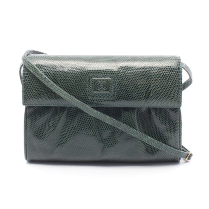 オールドグッチ ショルダーバッグ リザード ダークグリーン グッチ バッグ GUCCI