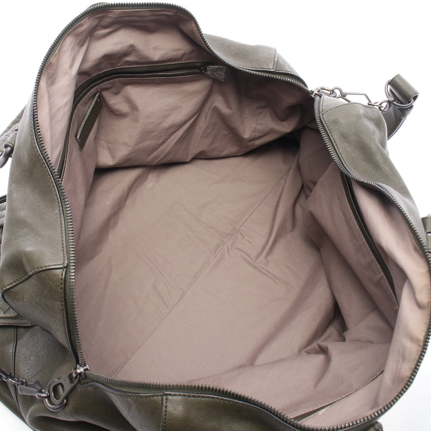 イントレチャート 2WAY ボストンバッグ レザー カーキグリーン ボッテガヴェネタ バッグ BOTTEGA VENETA
