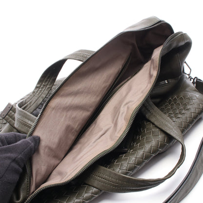 イントレチャート 2WAY ボストンバッグ レザー カーキグリーン ボッテガヴェネタ バッグ BOTTEGA VENETA