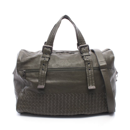 イントレチャート 2WAY ボストンバッグ レザー カーキグリーン ボッテガヴェネタ バッグ BOTTEGA VENETA