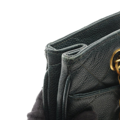 マトラッセ チェーンショルダーバッグ キャビアスキン ダークグリーン ゴールド金具 シャネル バッグ CHANEL