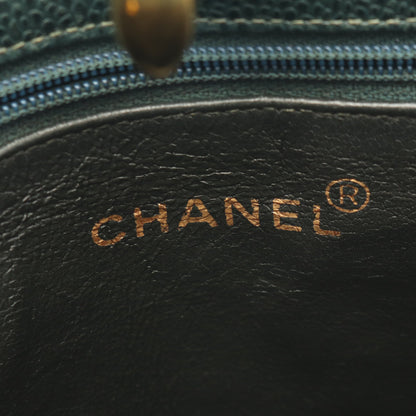 マトラッセ チェーンショルダーバッグ キャビアスキン ダークグリーン ゴールド金具 シャネル バッグ CHANEL