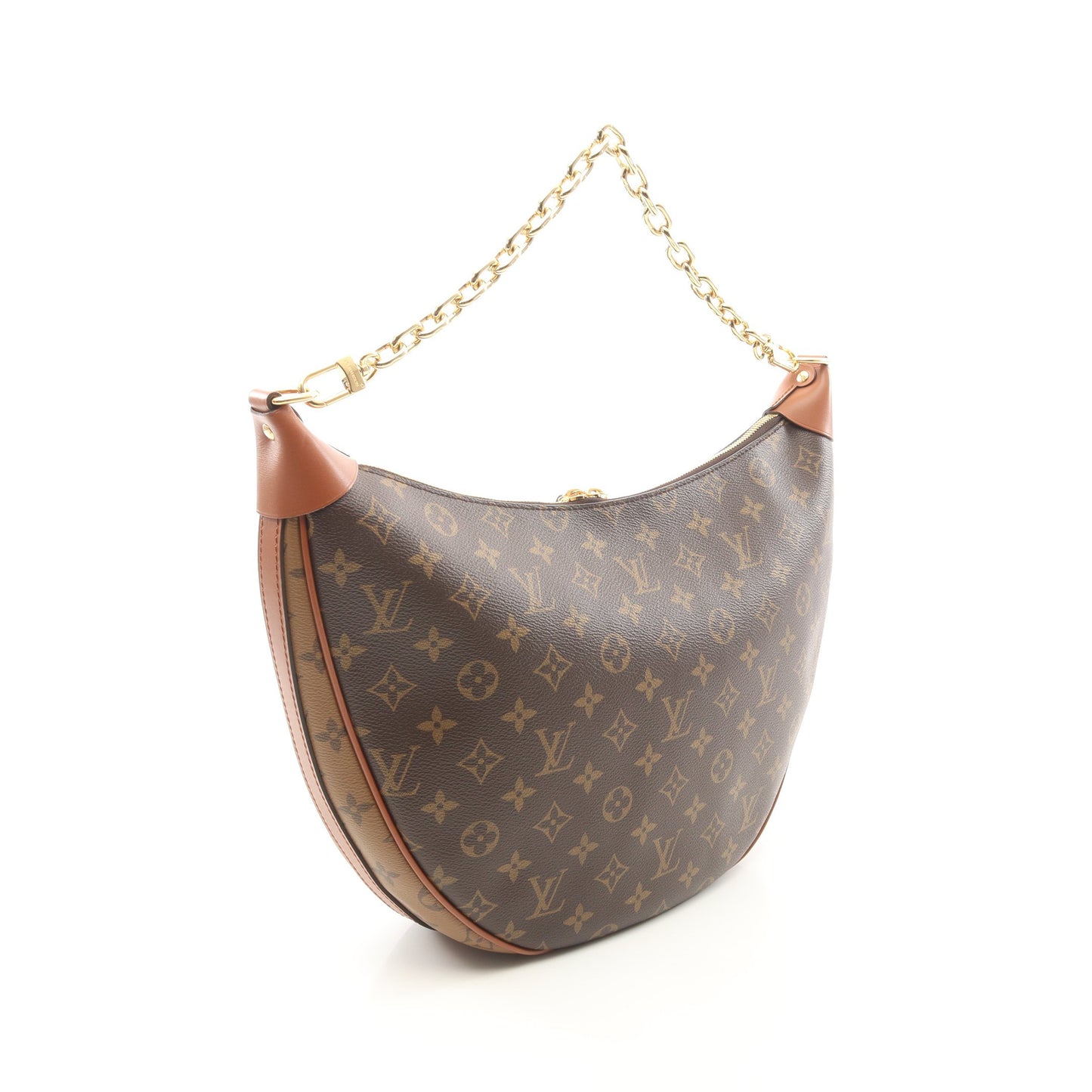 ループ ホーボー モノグラムリバース チェーンショルダーバッグ PVC レザー ブラウン ライトブラウン ルイヴィトン バッグ LOUIS VUITTON