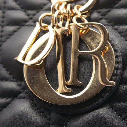LADY DIOR レディディオール カナージュ 2WAY ハンドバッグ ラムスキン ブラック クリスチャンディオール バッグ Christian Dior