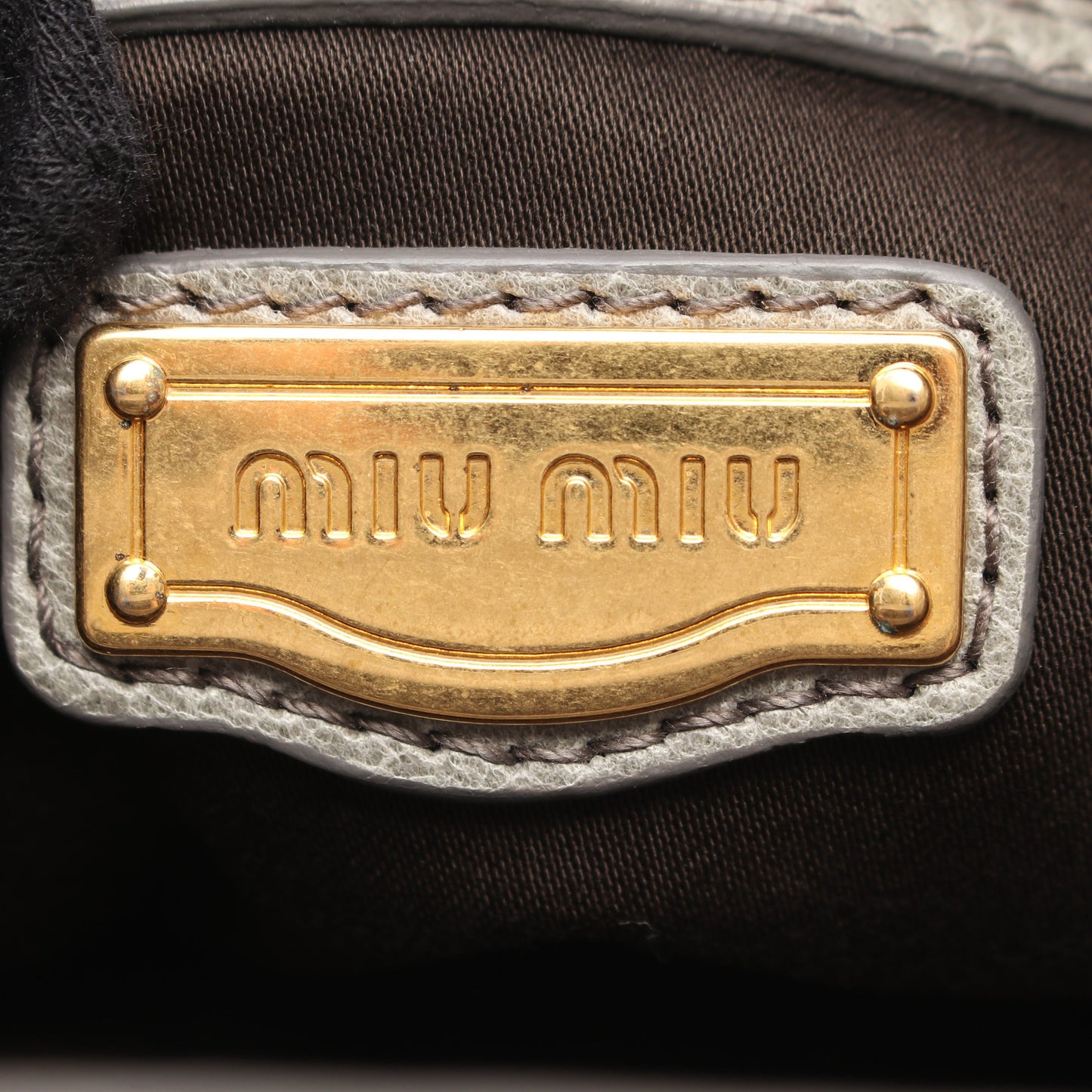 NAPPA CHARM 2WAY ハンドバッグ レザー グレーグリーン ミュウミュウ バッグ miu miu