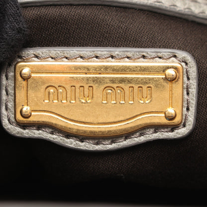 NAPPA CHARM 2WAY ハンドバッグ レザー グレーグリーン ミュウミュウ バッグ miu miu