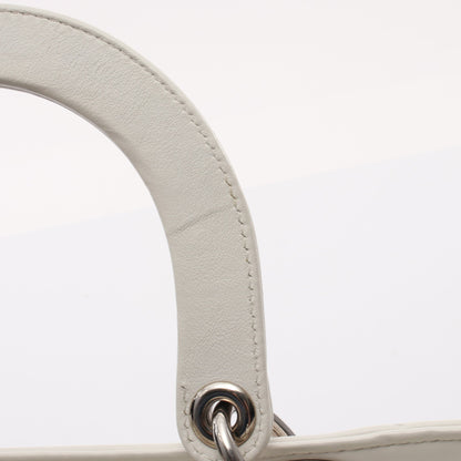 LADY DIOR レディディオール スパンコール刺繍パッチ 2WAY ハンドバッグ レザー ホワイト マルチカラー クリスチャンディオール バッグ Christian Dior