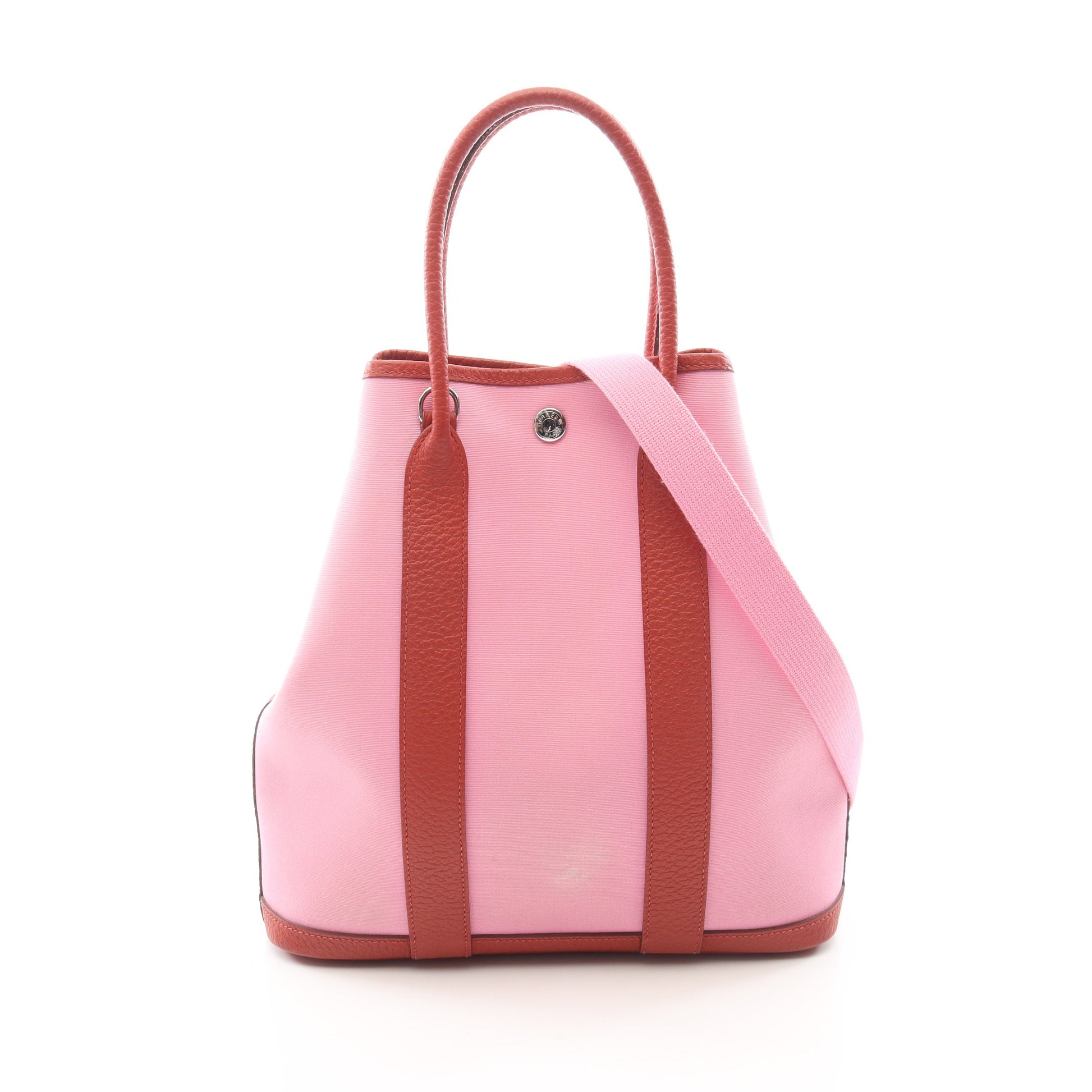 ガーデンファイルPM ピンク ルージュデュセス 2WAY ハンドバッグ トートバッグ トワルオフィシエ カントリー ピンク レッドブラウン シルバー金具 Y刻印 エルメス バッグ HERMES
