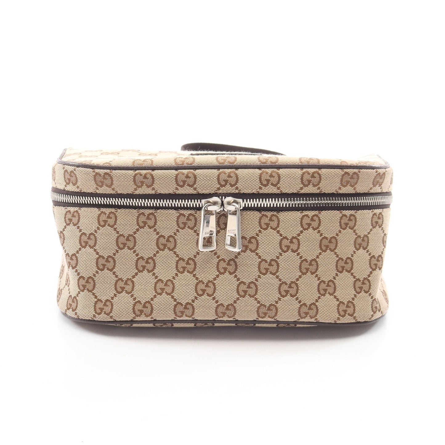 GGキャンバス ボディバッグ ウエストバッグ キャンバス レザー ベージュ ダークブラウン グッチ バッグ GUCCI