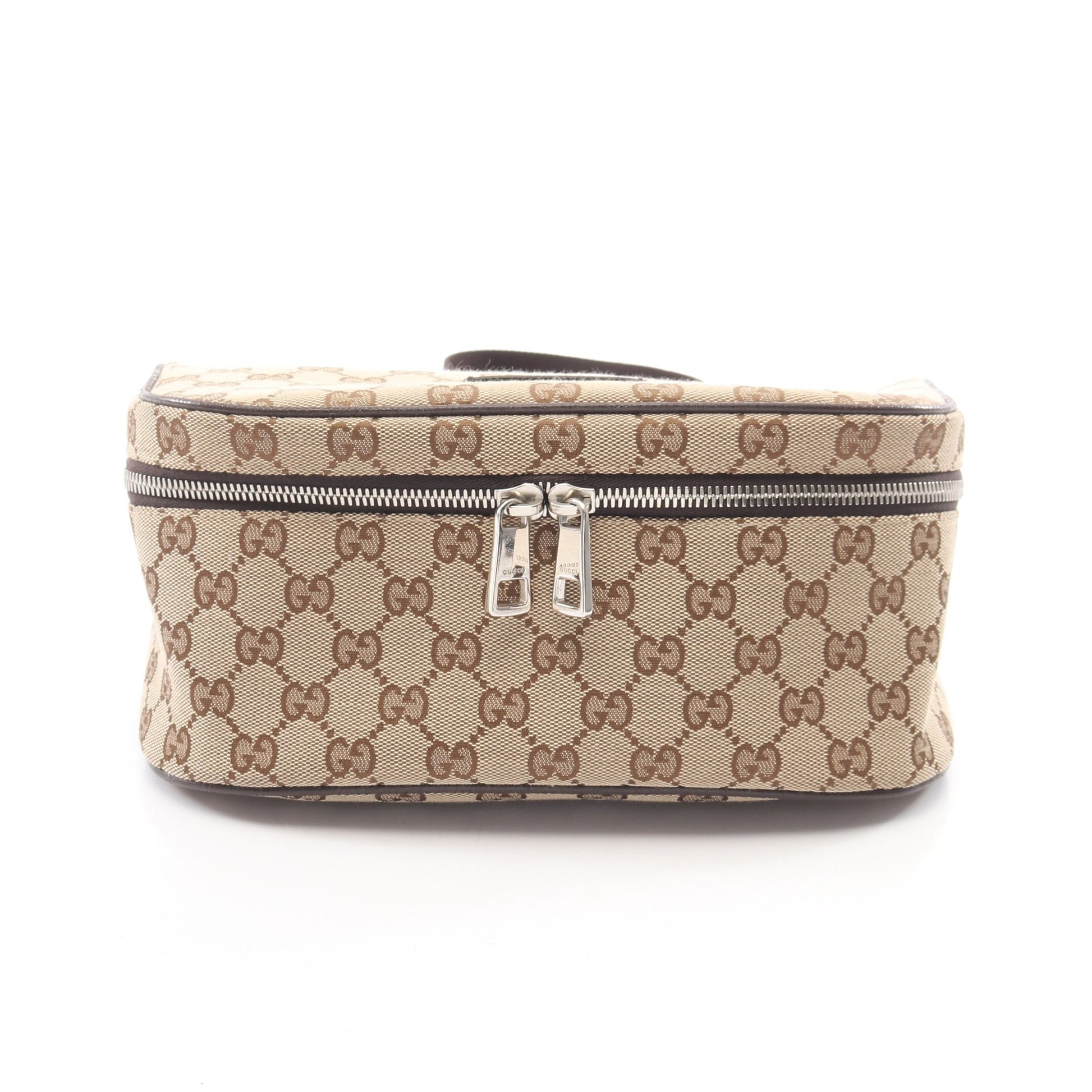 GGキャンバス ボディバッグ ウエストバッグ キャンバス レザー ベージュ ダークブラウン グッチ バッグ GUCCI