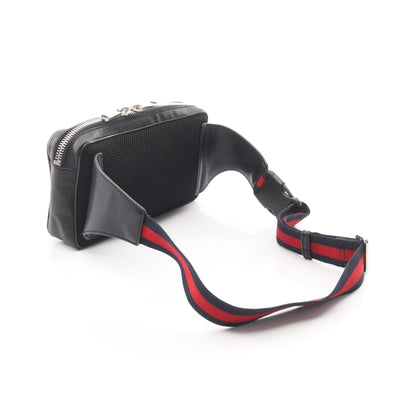 ソフト GGスプリーム シェリーライン ウエストバッグ ボディバッグ PVC レザー ブラック ダークグレー グッチ バッグ GUCCI