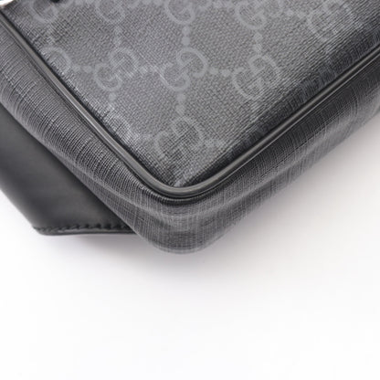 ソフト GGスプリーム シェリーライン ウエストバッグ ボディバッグ PVC レザー ブラック ダークグレー グッチ バッグ GUCCI