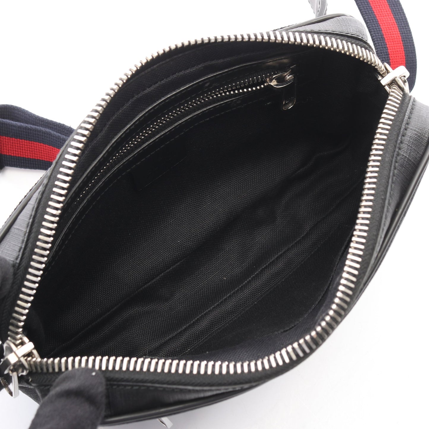 ソフト GGスプリーム シェリーライン ウエストバッグ ボディバッグ PVC レザー ブラック ダークグレー グッチ バッグ GUCCI