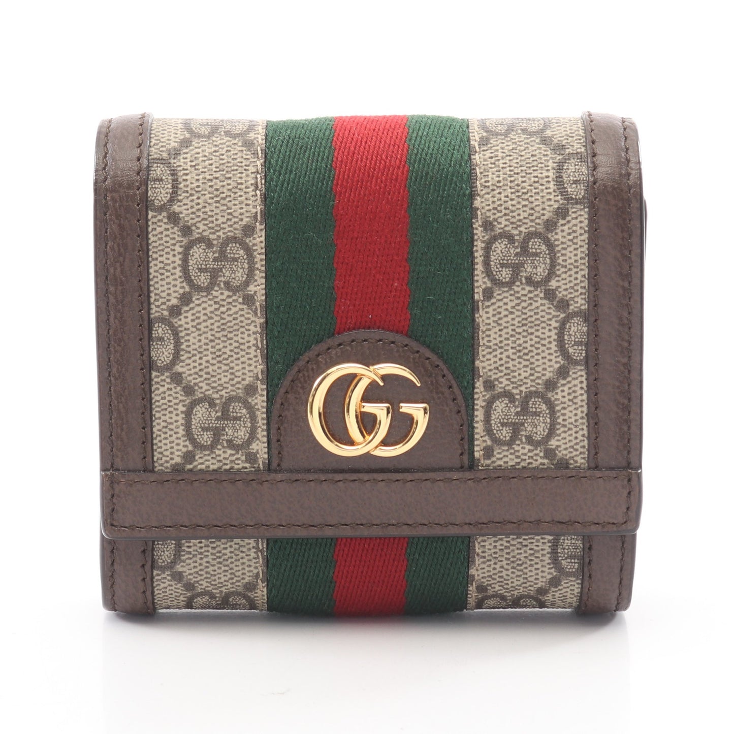 オフィディア GGスプリーム ウォレット 二つ折り財布 PVC レザー ベージュ ダークブラウン グッチ 財布・小物 GUCCI