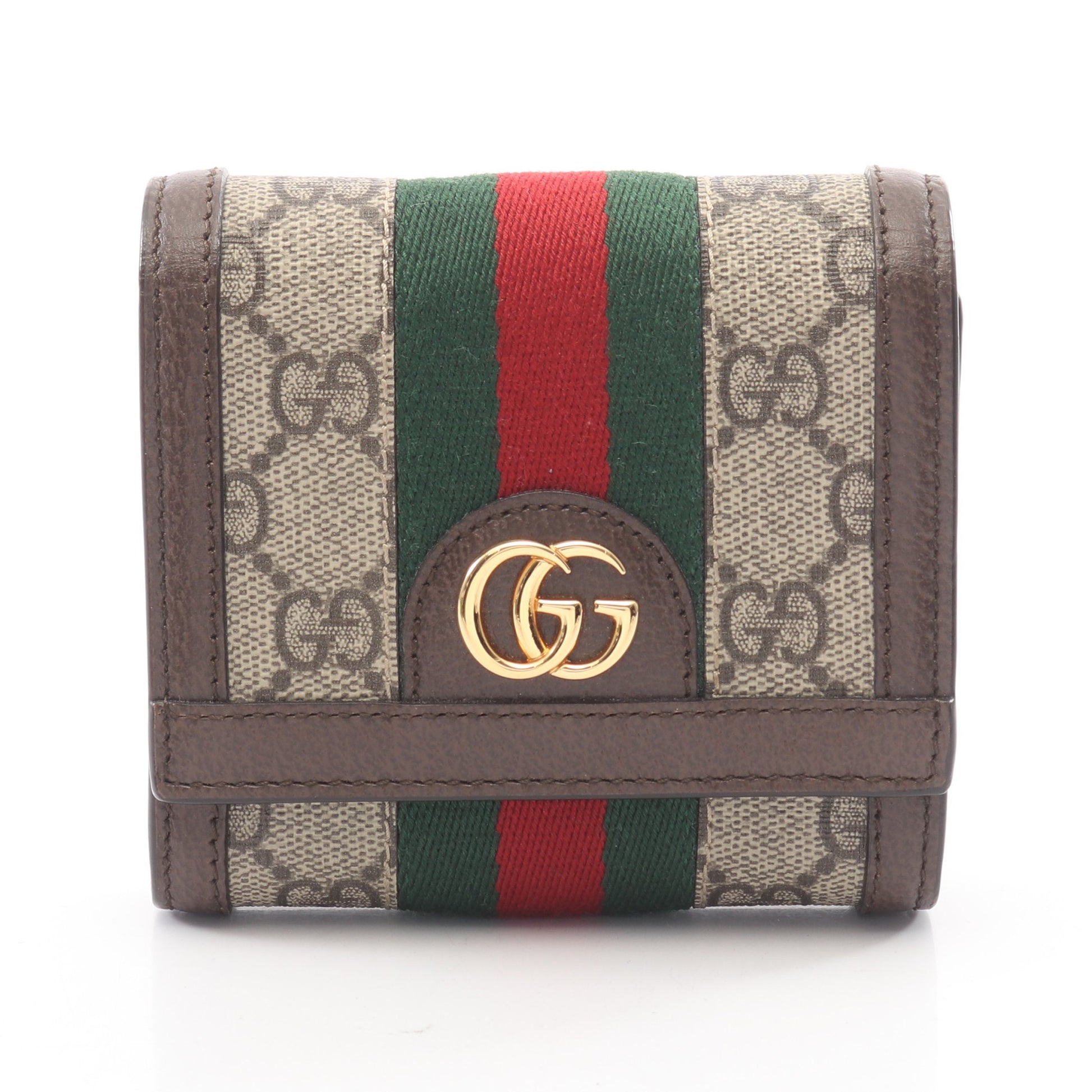 オフィディア GGスプリーム ウォレット 二つ折り財布 PVC レザー ベージュ ダークブラウン グッチ 財布・小物 GUCCI