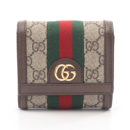 オフィディア GGスプリーム ウォレット 二つ折り財布 PVC レザー ベージュ ダークブラウン グッチ 財布・小物 GUCCI