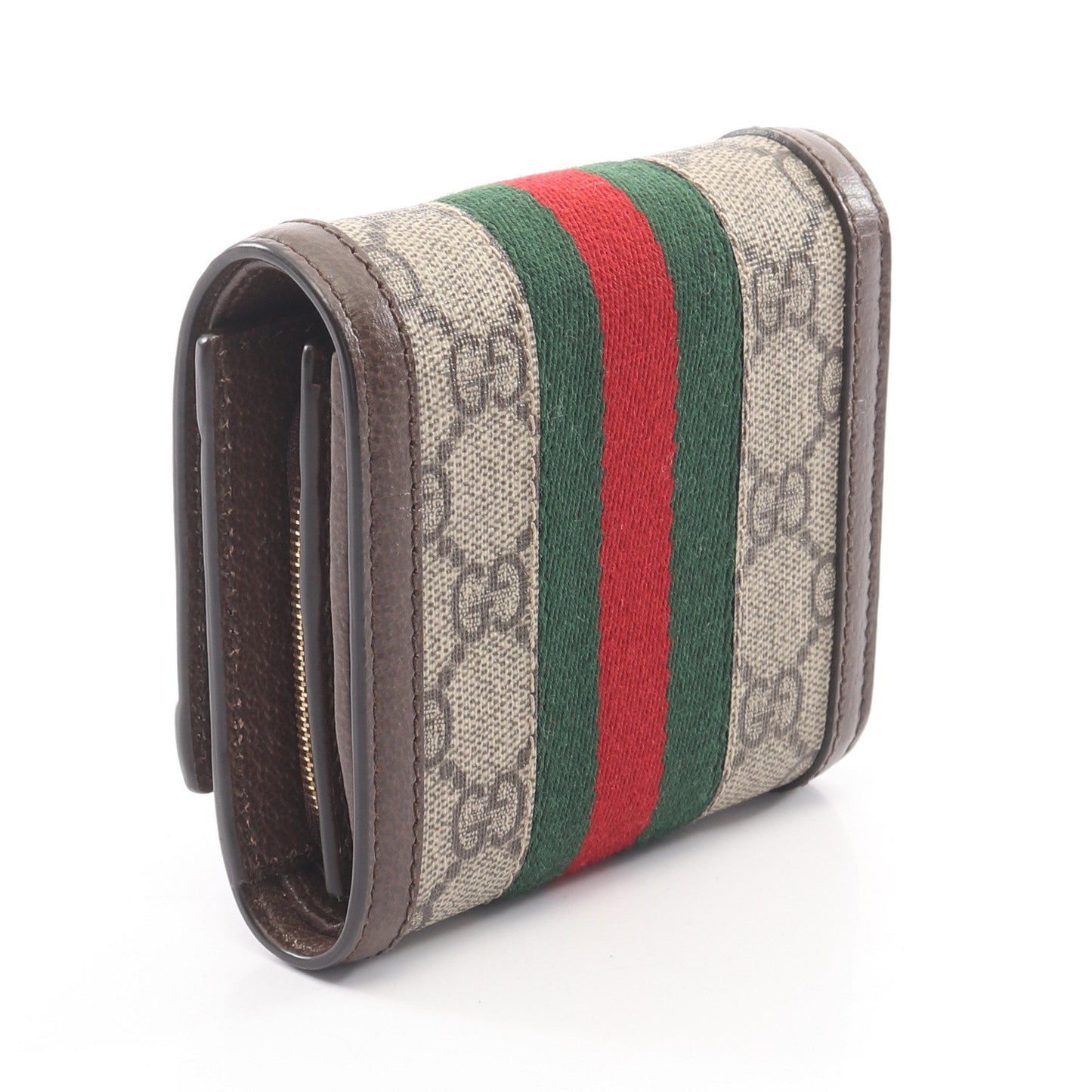 オフィディア GGスプリーム ウォレット 二つ折り財布 PVC レザー ベージュ ダークブラウン グッチ 財布・小物 GUCCI